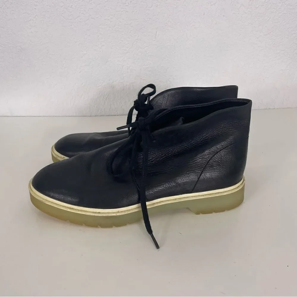 Alexander Wang Black Leather Lace‎ Up Low Boot Shoes size 37